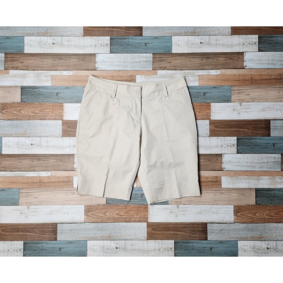 adidas Pants - Adidas CLIMALITE Beige Bermuda Golf Shorts Belt Loops Womens Size 10